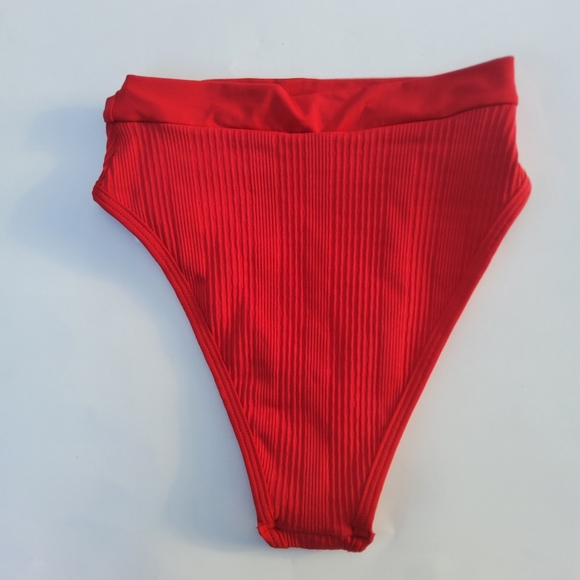 L*Space Frenchi Bikini Swimsuit Bottoms Lipstick Red Size L New - Picture 5 of 12